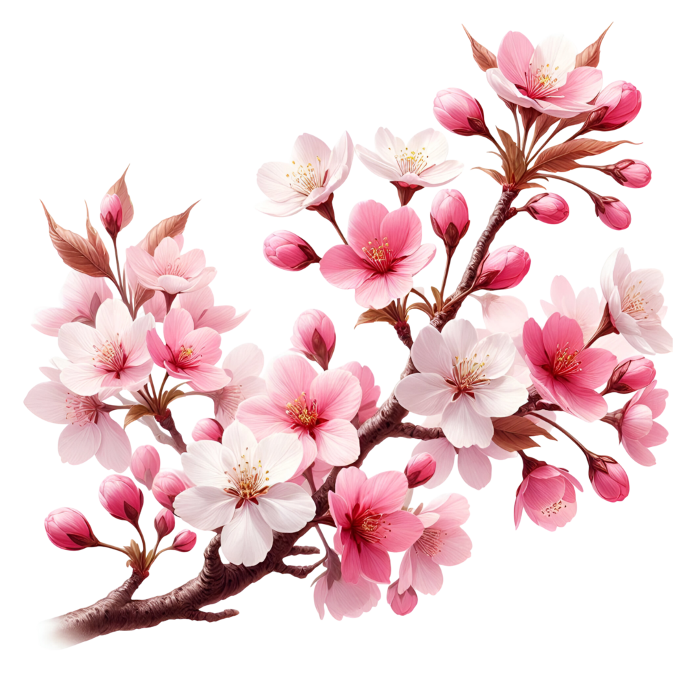Beautiful Cherry Blossom Trees in Full Bloom png