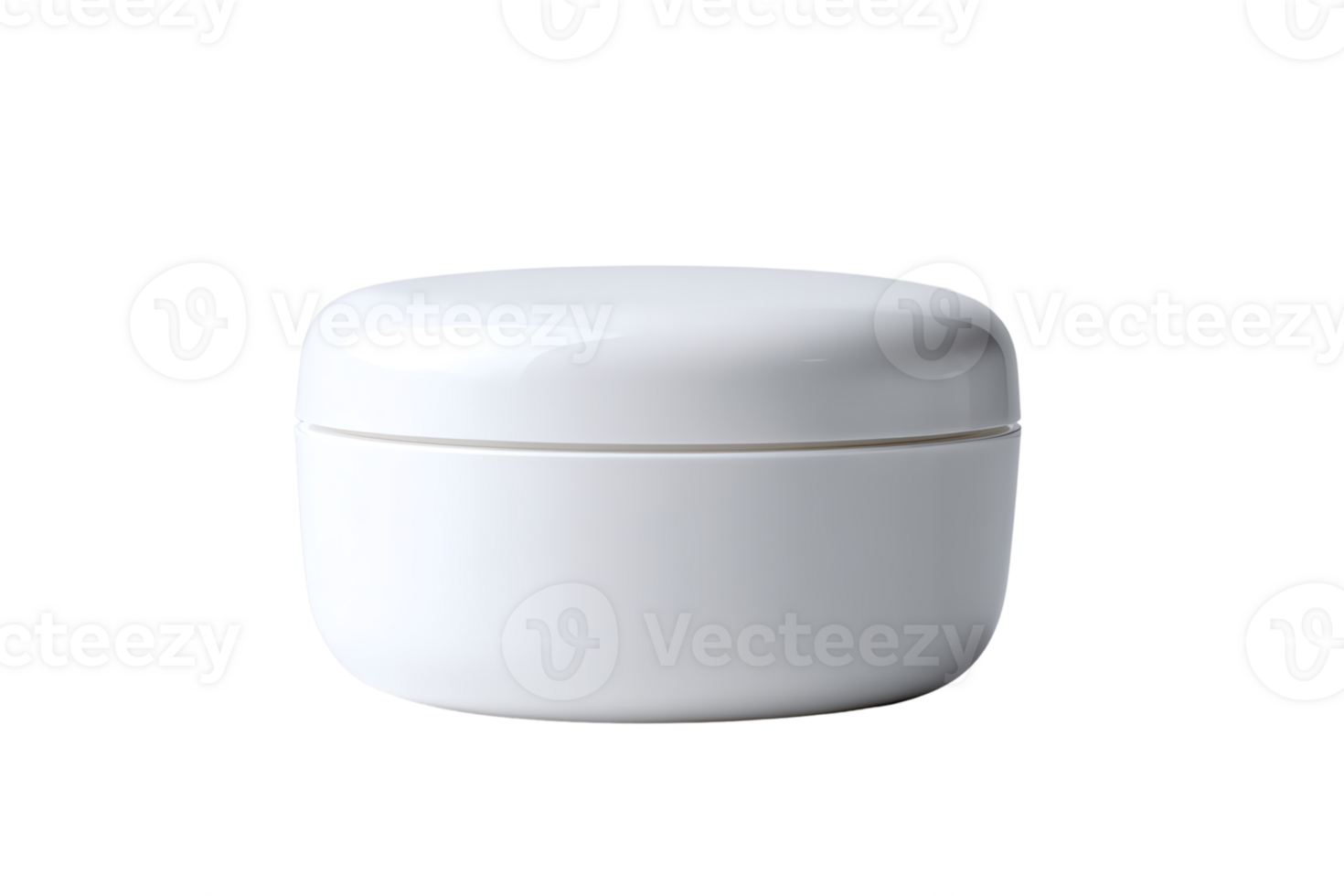 White cosmetic jar, sleek design, isolated on a plain background. png