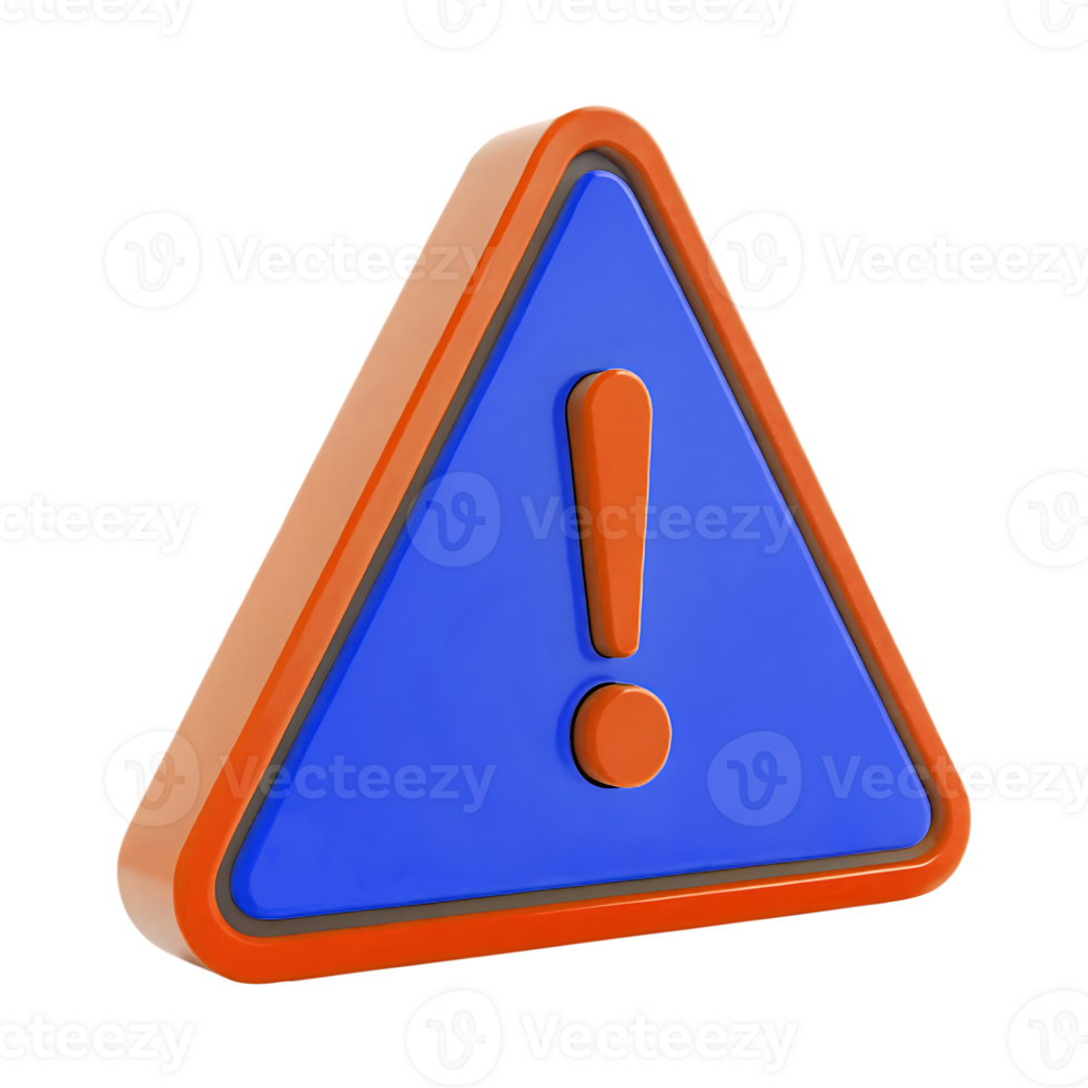 3D warning sign, alert, exclamation mark png