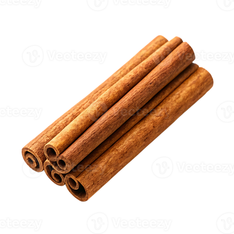Close up of cinnamon sticks. png