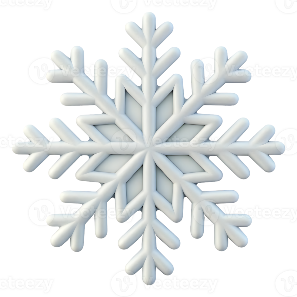 3D render of a single snowflake. png