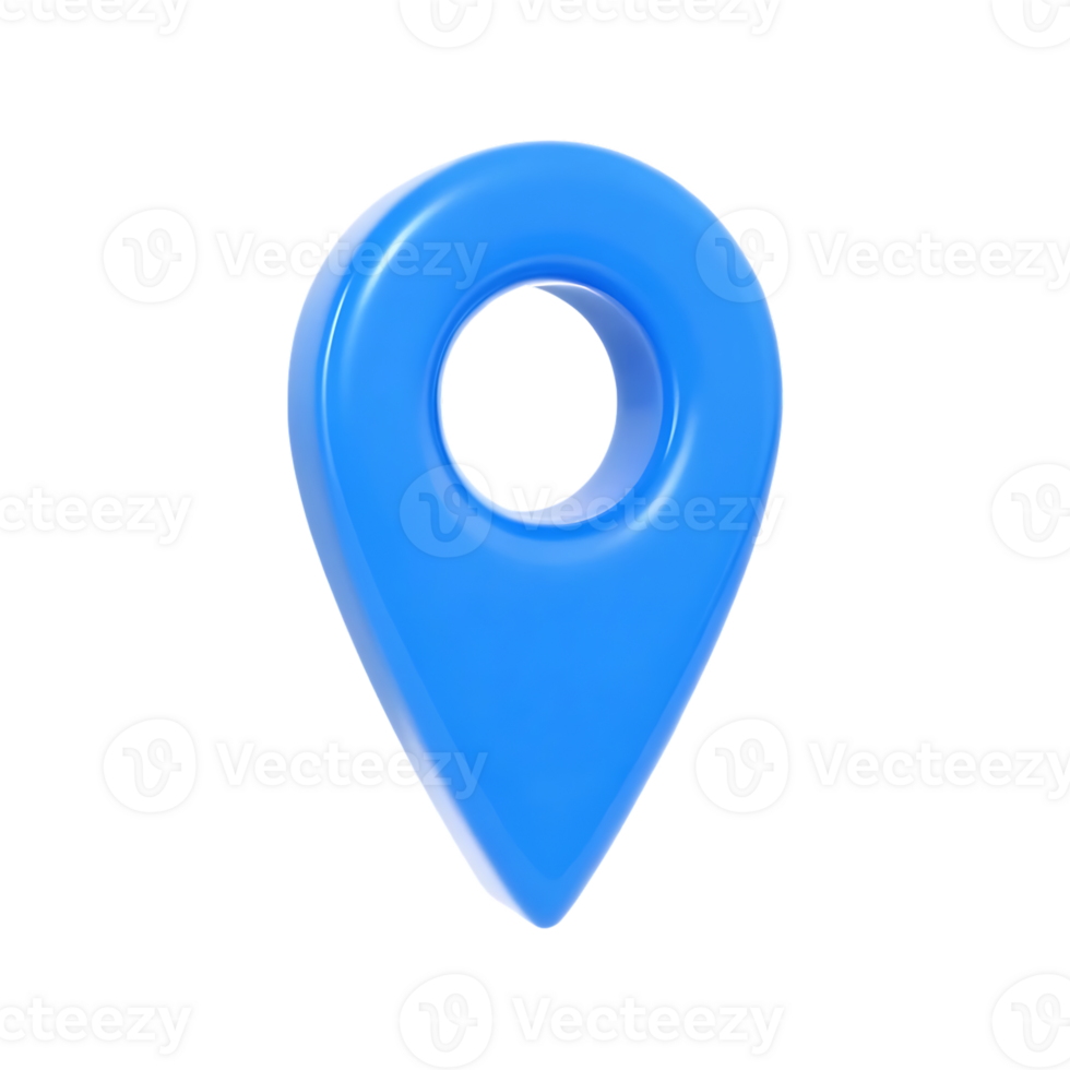 3D blue location pin icon. GPS, map, navigation. png