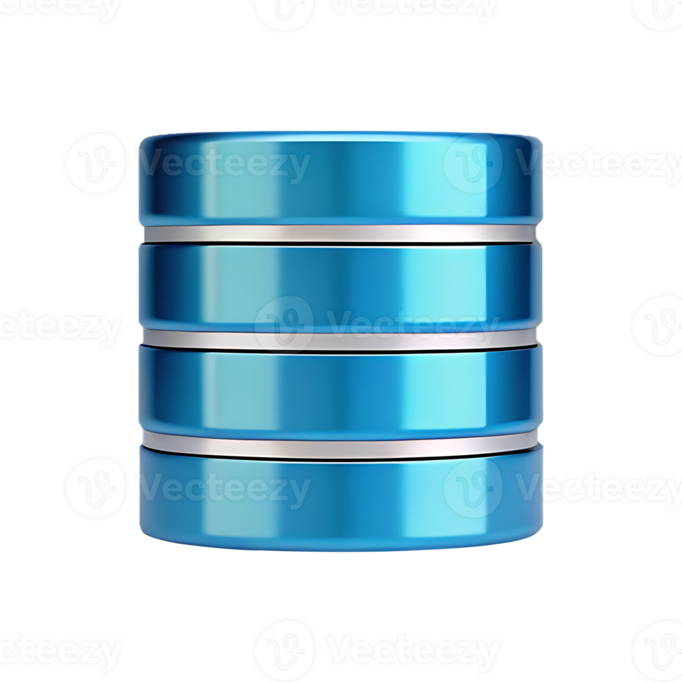 Blue database icon, digital storage, data center png