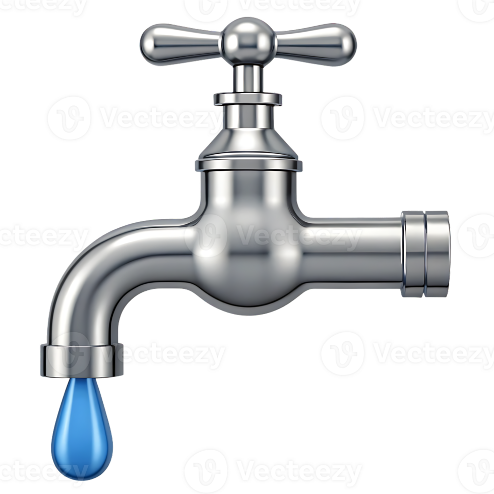 Dripping faucet, water conservation concept png
