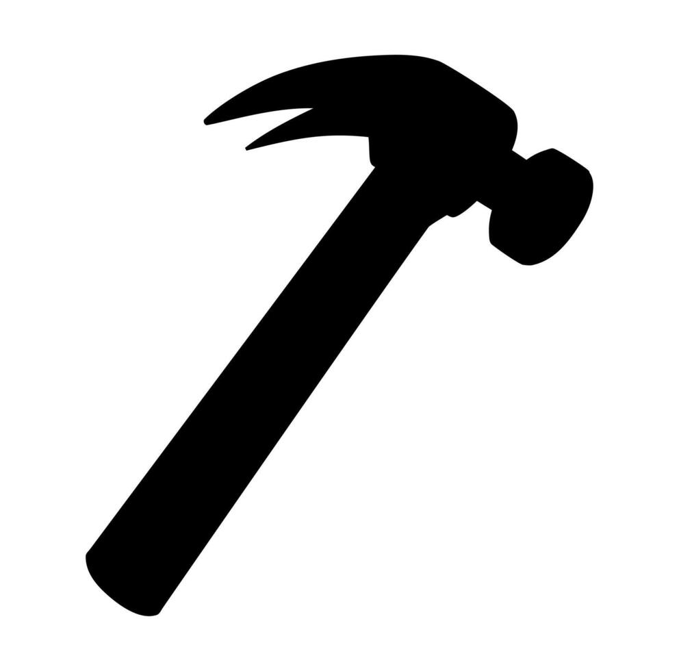 Cartoon Silhouette Old Iron Hammer Digital Vectors Illustration