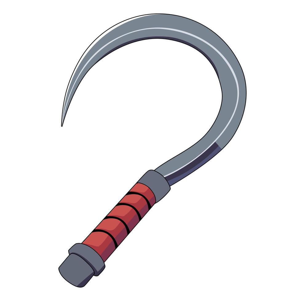 Cartoon Old Iron Sickle Digital Vectors Illustration