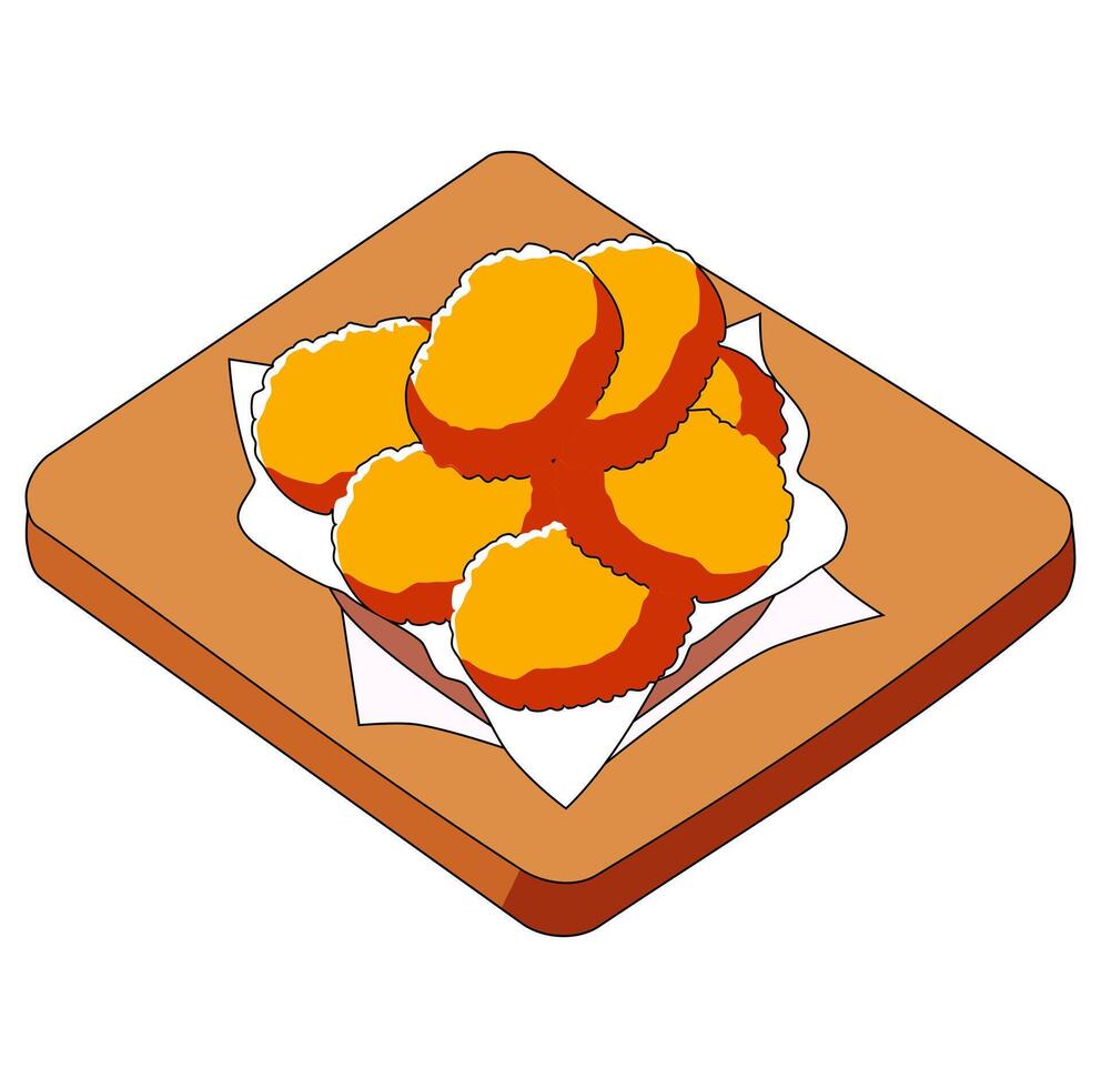 Cartoon Chicken Nuggets Digital Vectors Illustration