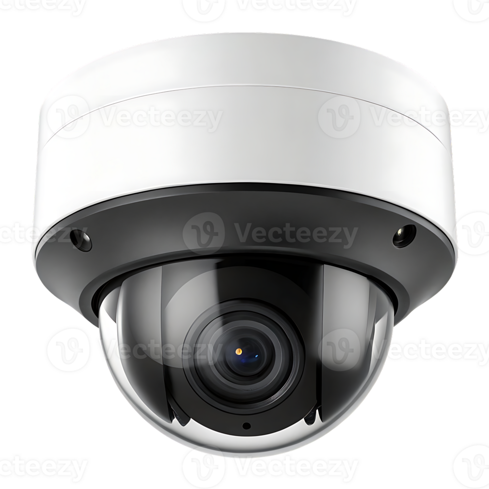 High tech security camera, dome CCTV. png