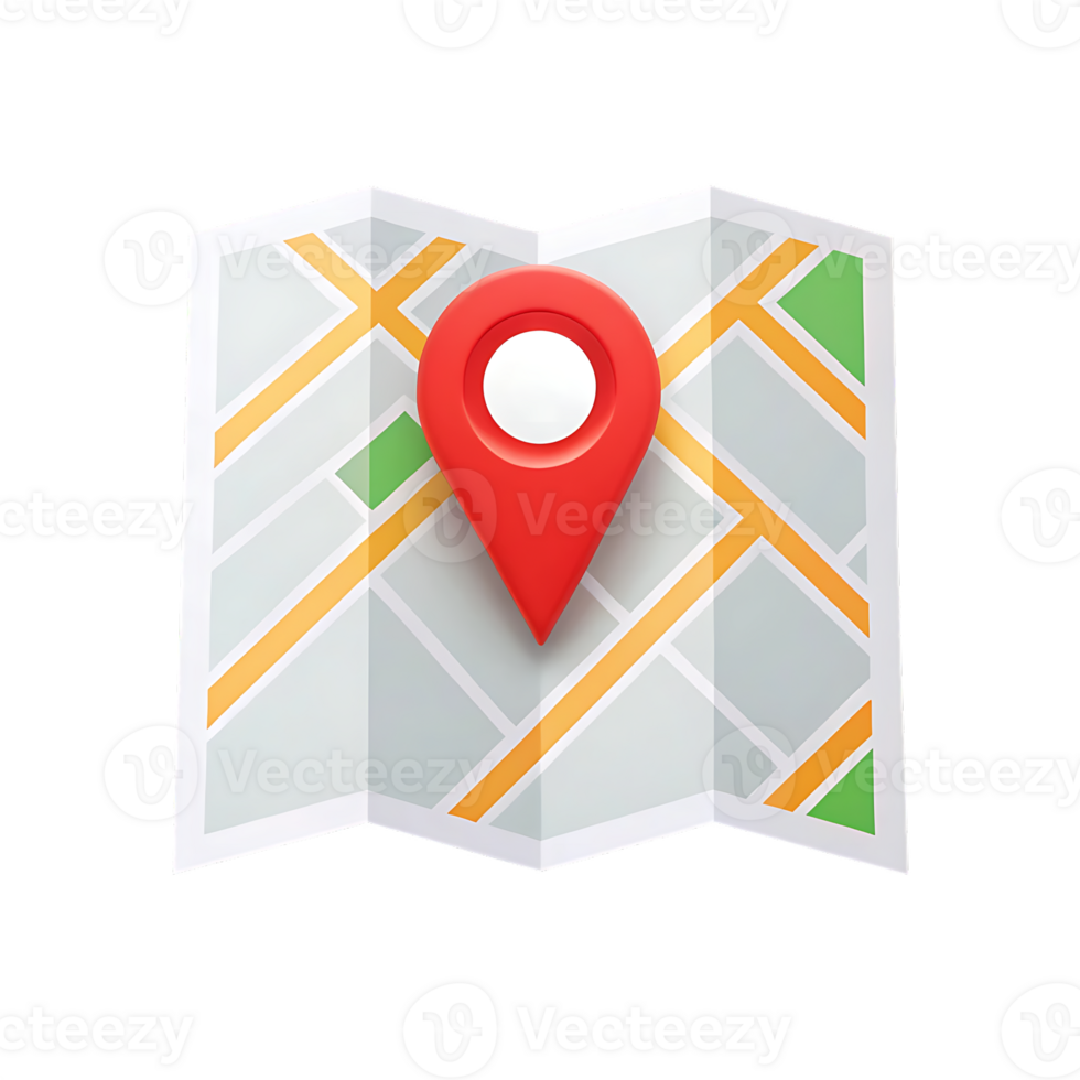 Folded map with red location pin. png
