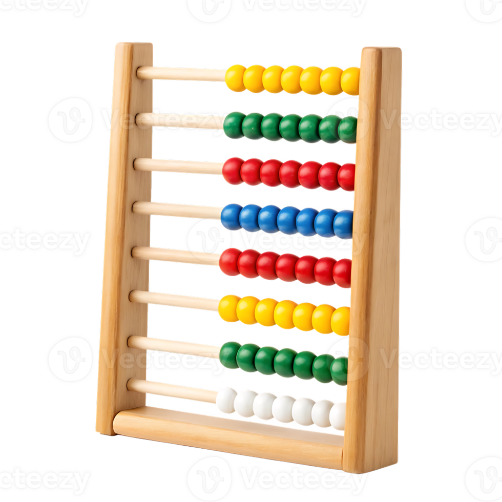Colorful wooden abacus for kids learning math. png