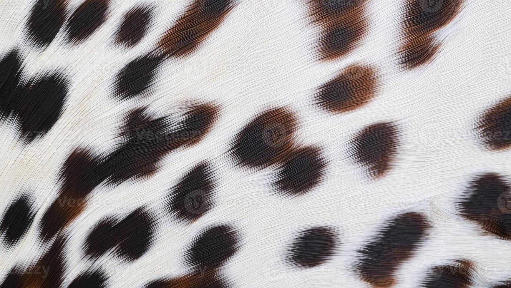 Elegant patterns of a black and brown spotted animal fur showcasing distinct texture against a white background photo