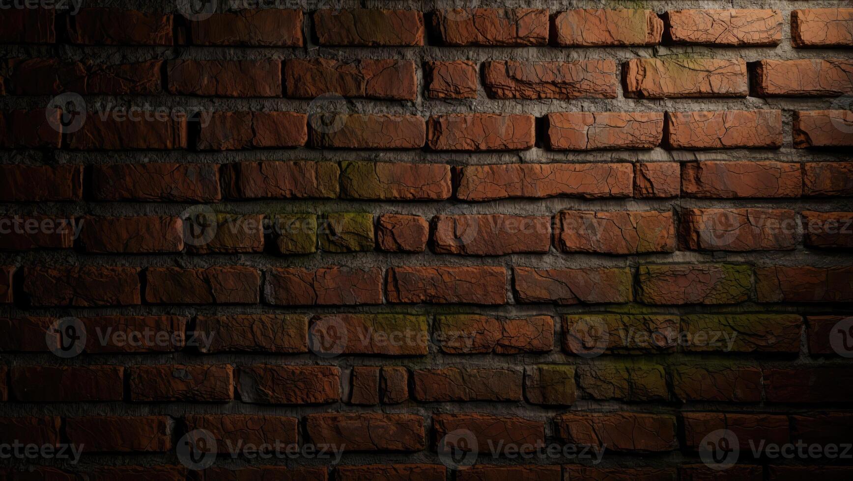 Bricks create a rustic backdrop with unique textures and natural shadows in an indoor setting during a dimly lit moment photo