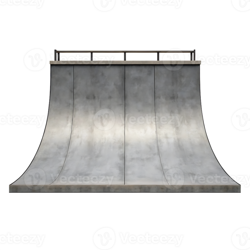 Concrete skate ramp, isolated png