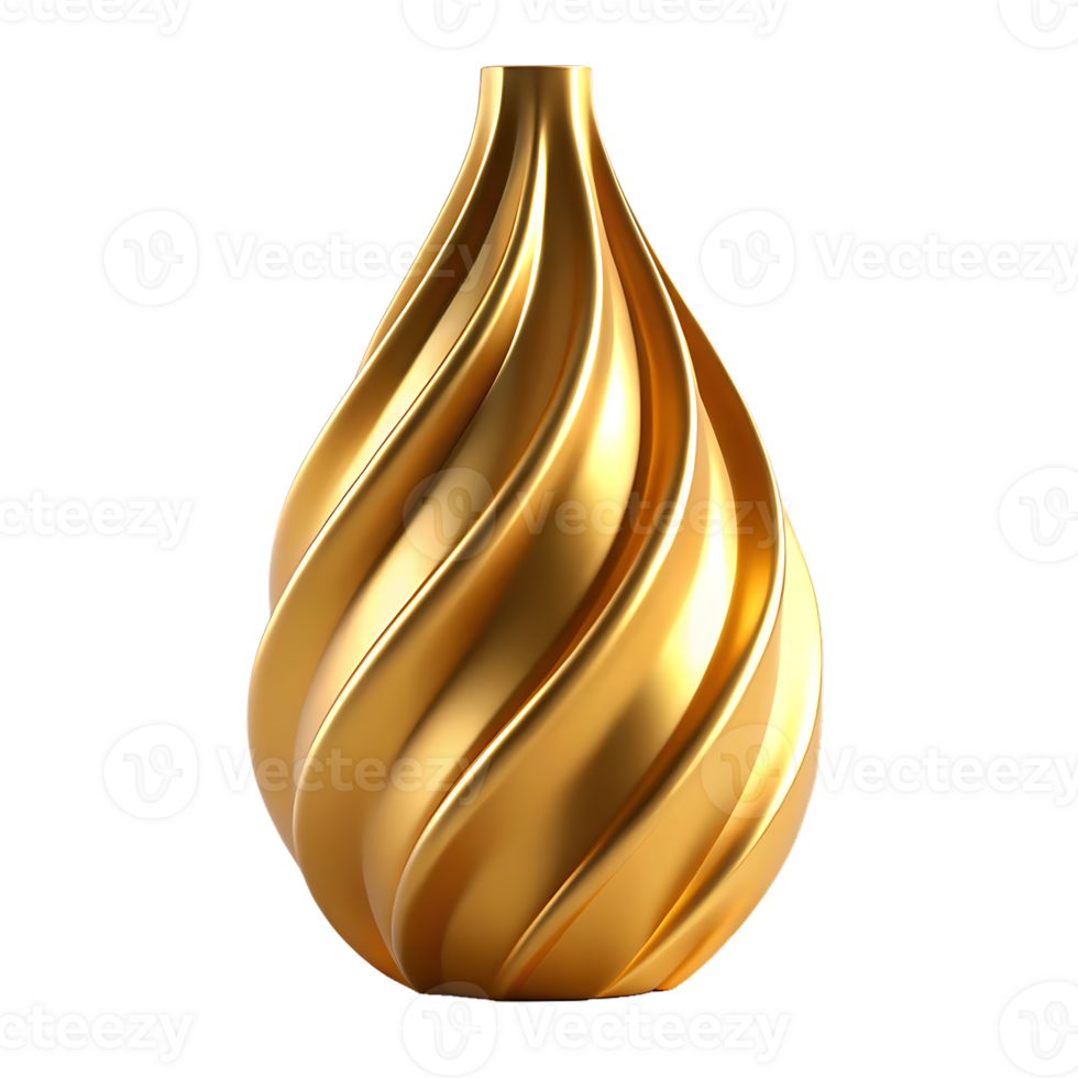 Elegant gold aroma diffuser, swirl design. png
