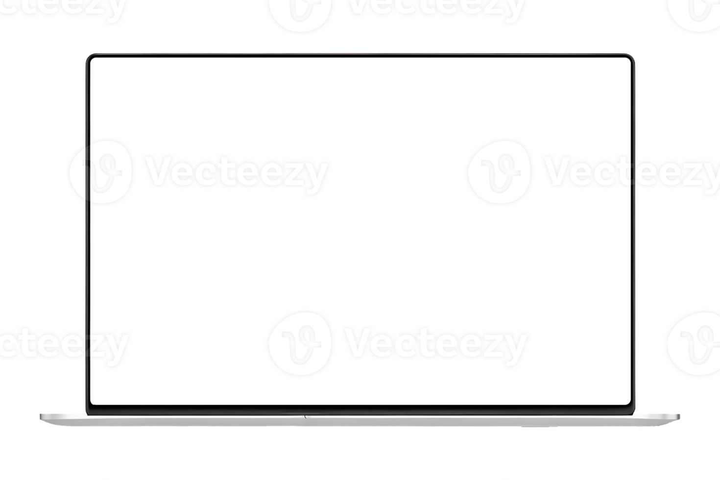Blank laptop screen mockup, isolated png