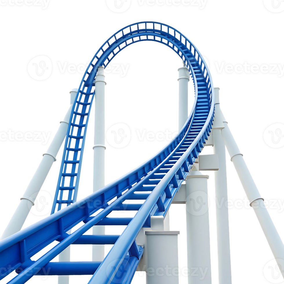 Blue roller coaster track against png