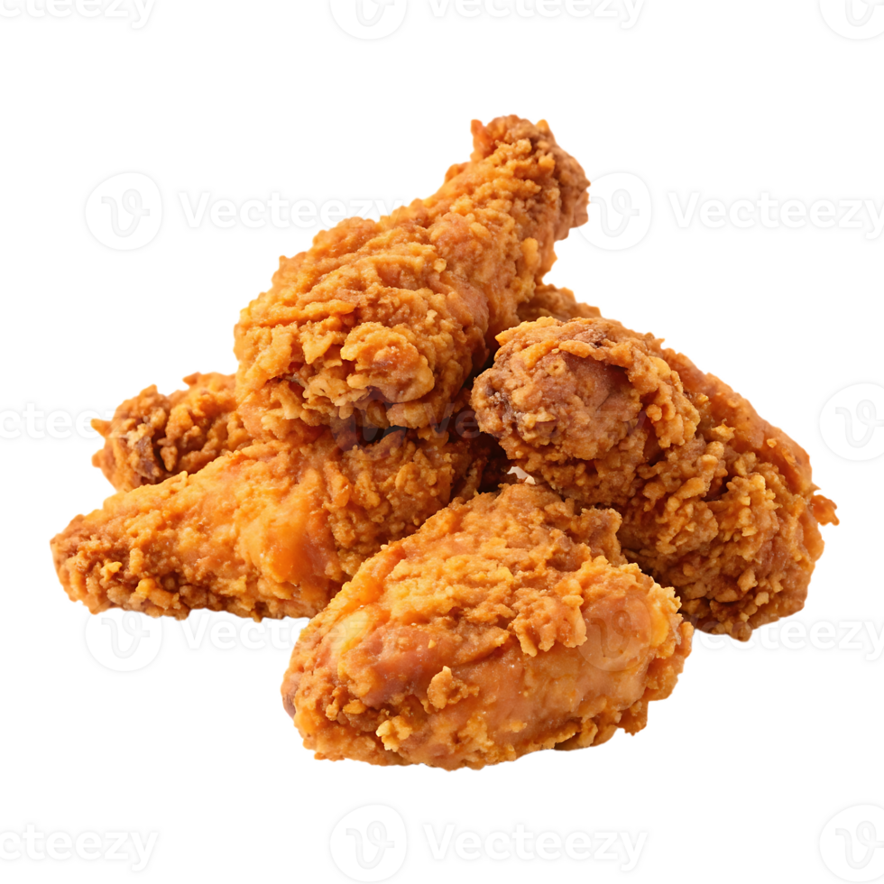 Crispy fried chicken wings, close up. png