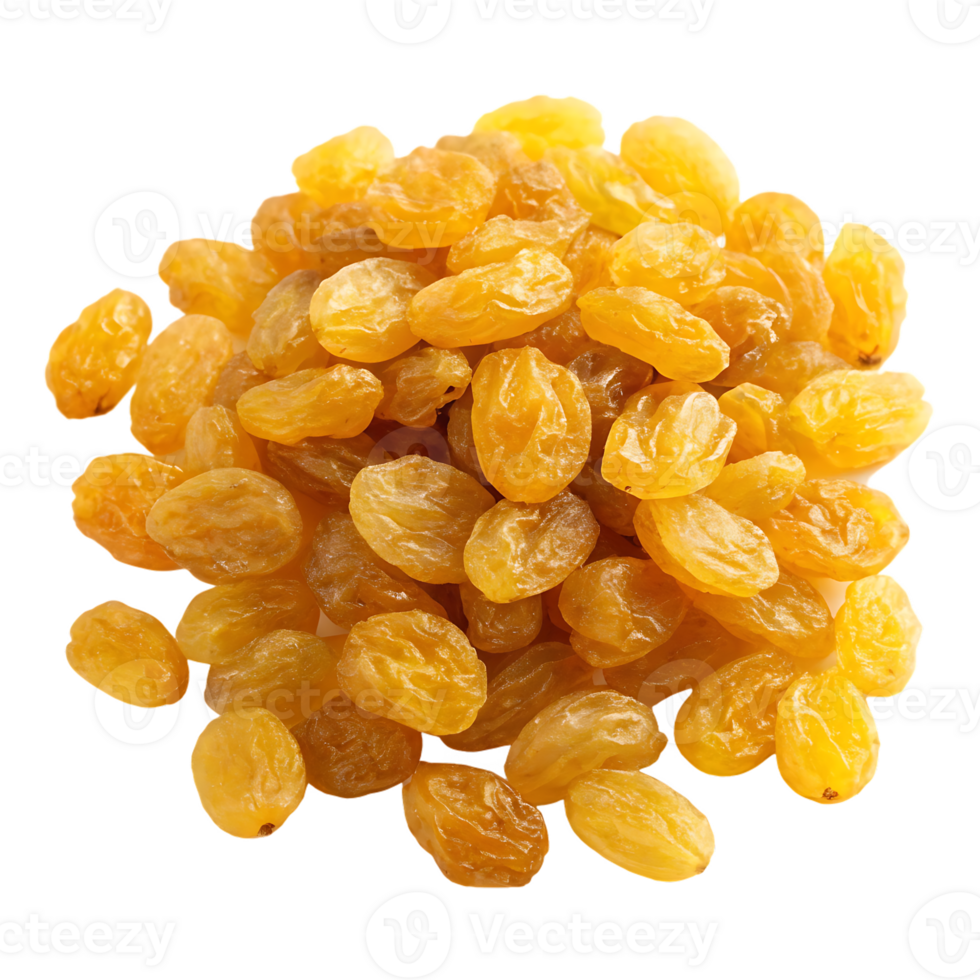 Golden raisins, close up view. png