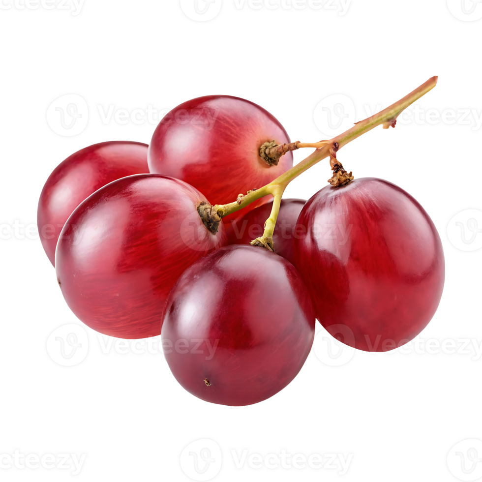 Close up of a bunch of red grapes. png