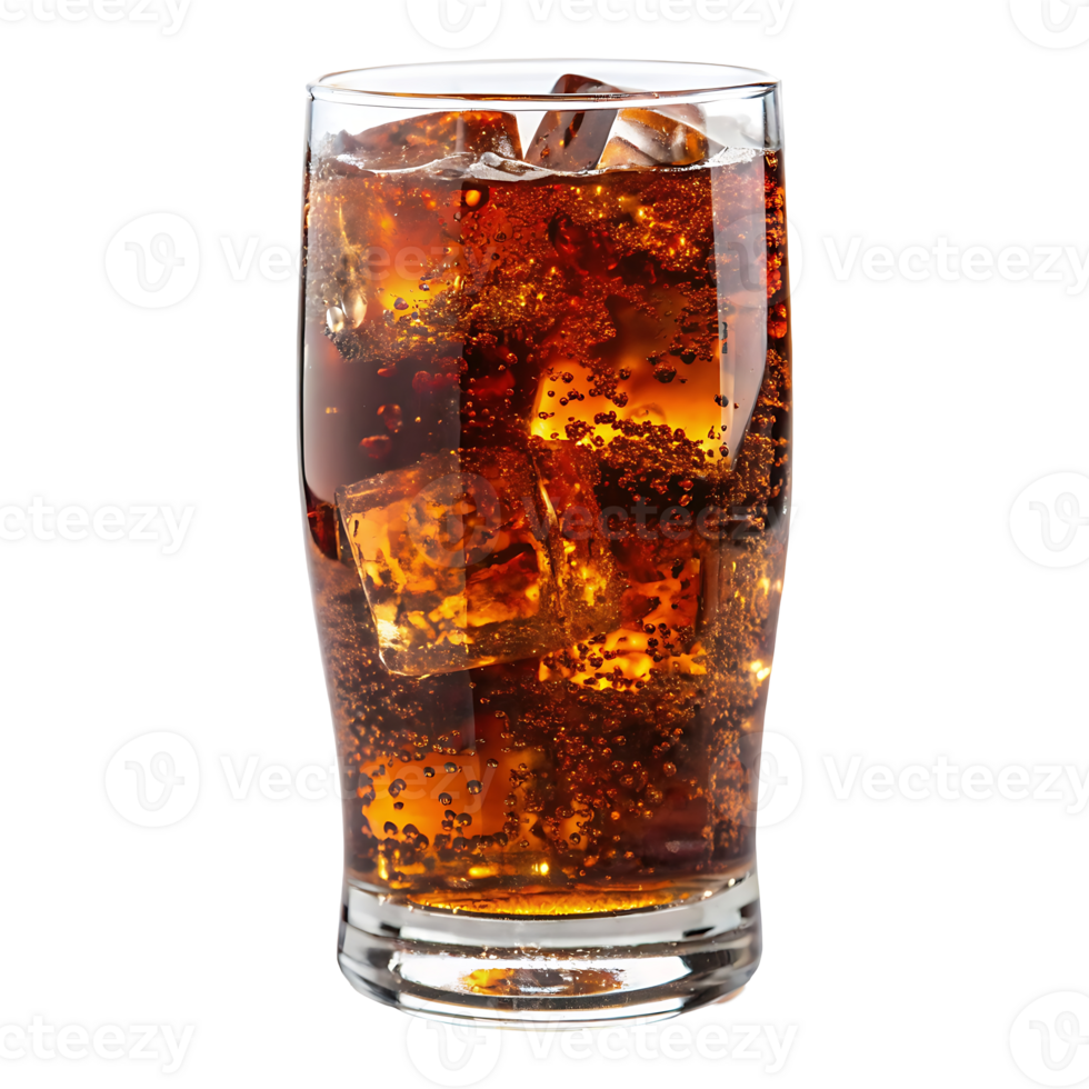 glass of cola with ice png