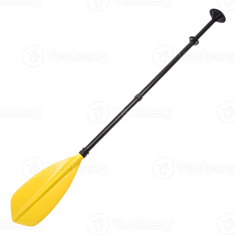 Yellow kayak paddle isolated on black background png