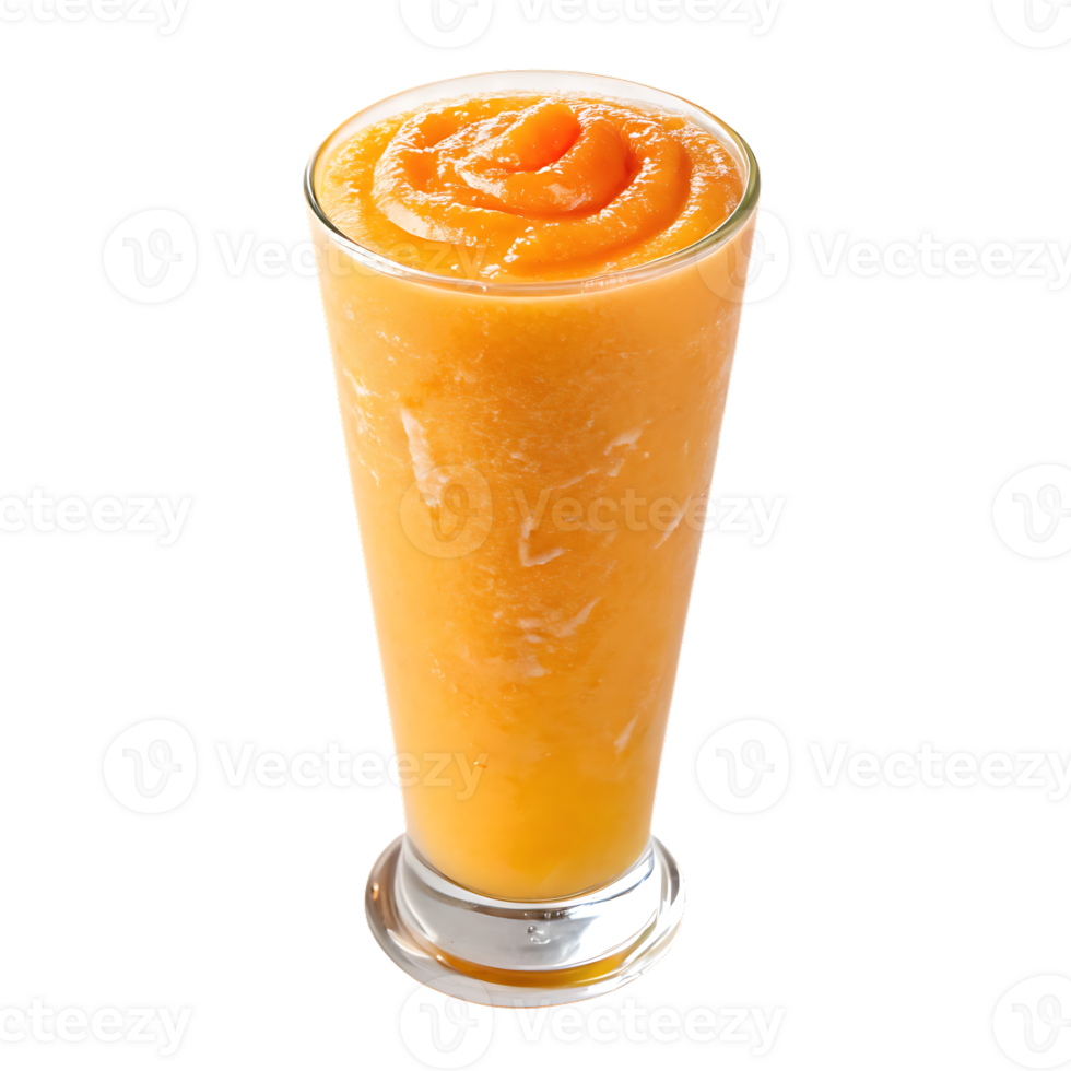 Refreshing mango smoothie in a tall glass. png