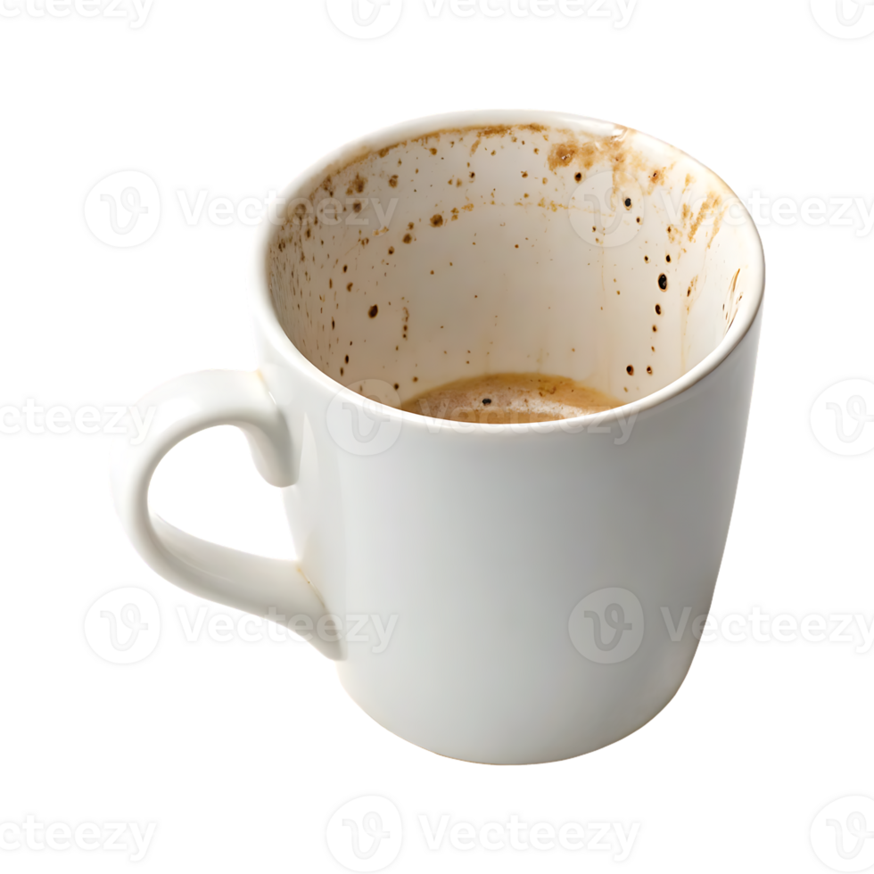 Empty coffee cup with coffee stains png