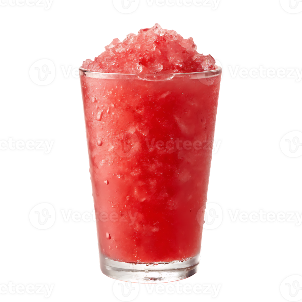 Refreshing red slushy drink in a glass png