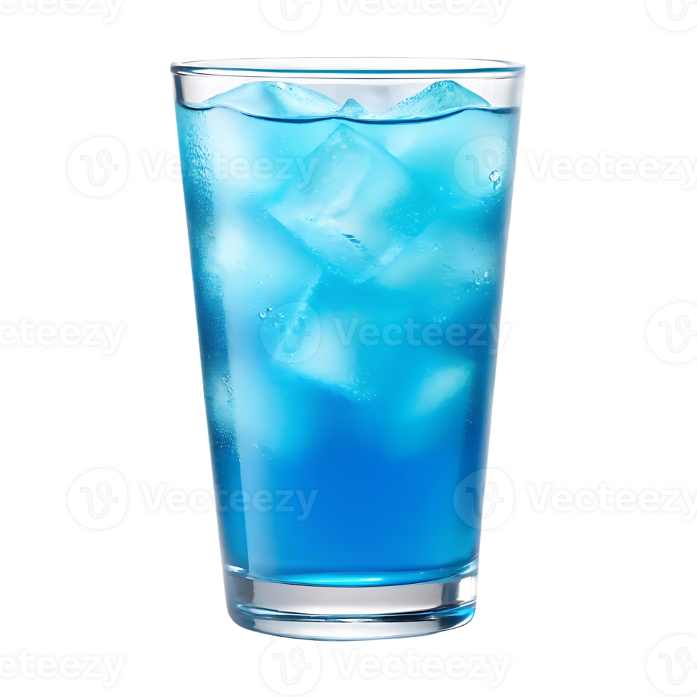Refreshing blue curacao cocktail with ice png