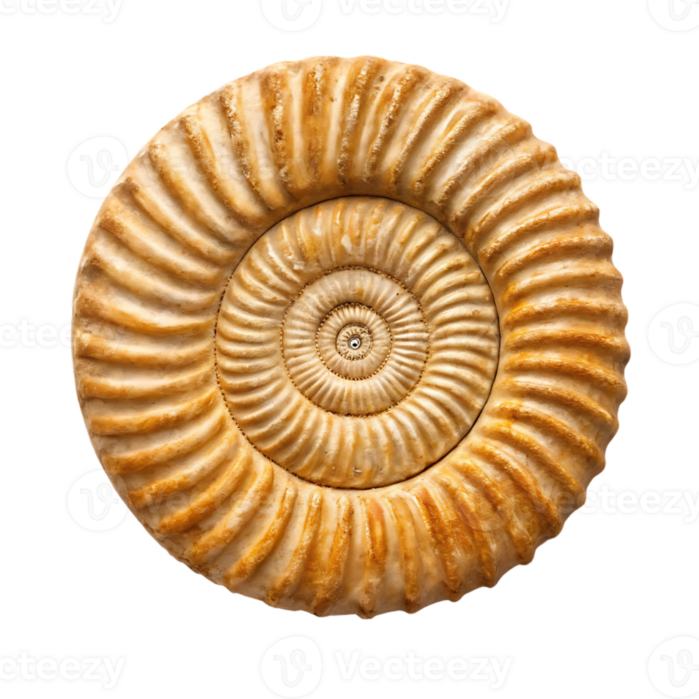 Close up of ammonite fossil spiral. png