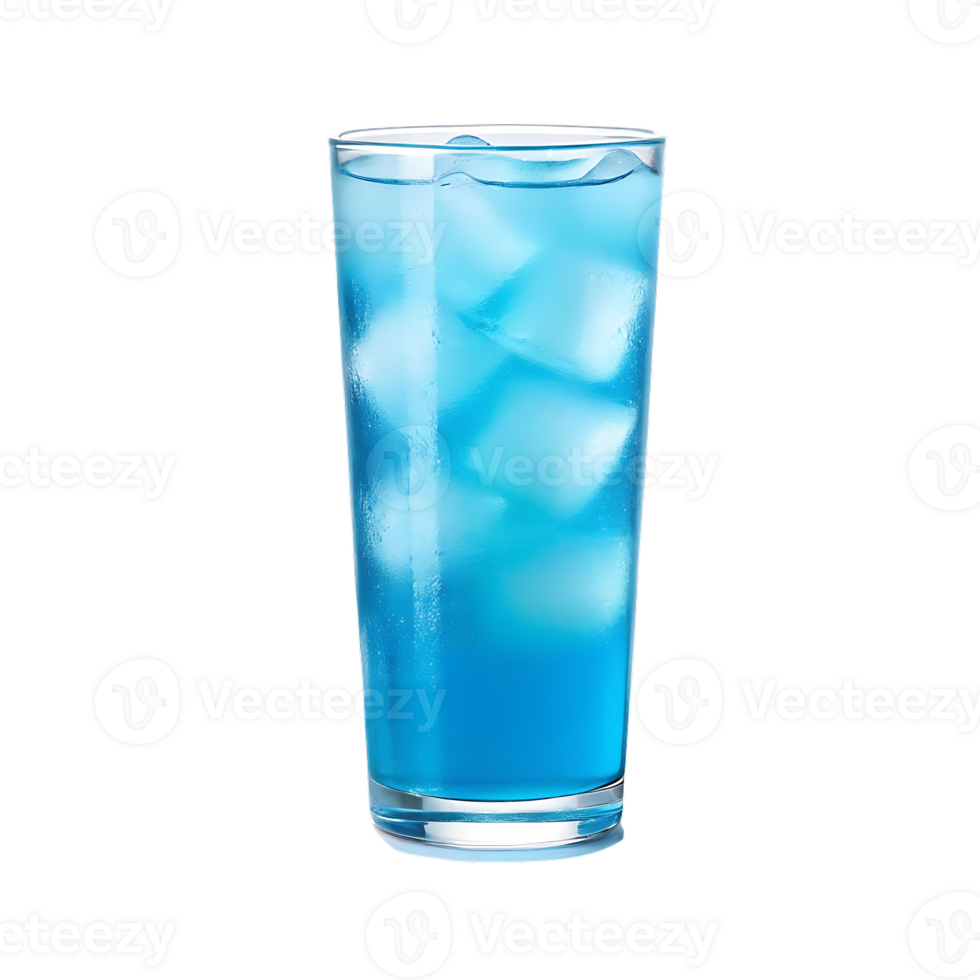 Refreshing blue lagoon cocktail with ice. png