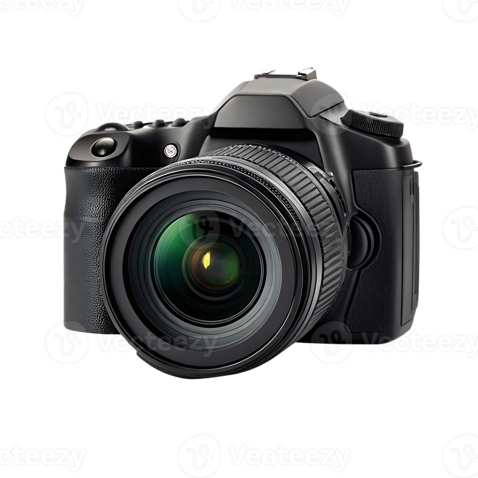 Professional DSLR camera with lens png