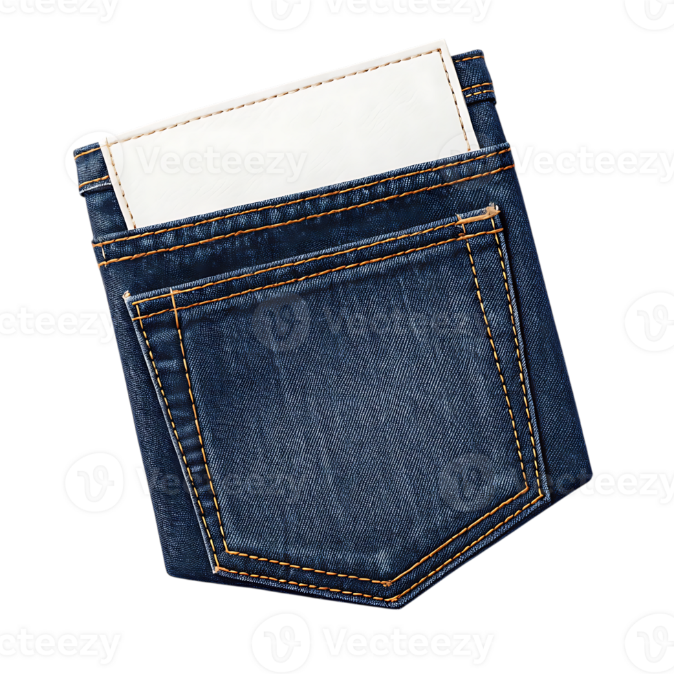Blank note in back jeans pocket png