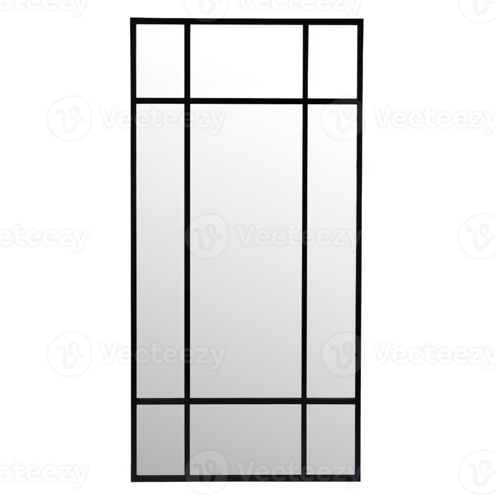 A black and white mirror with a square frame png