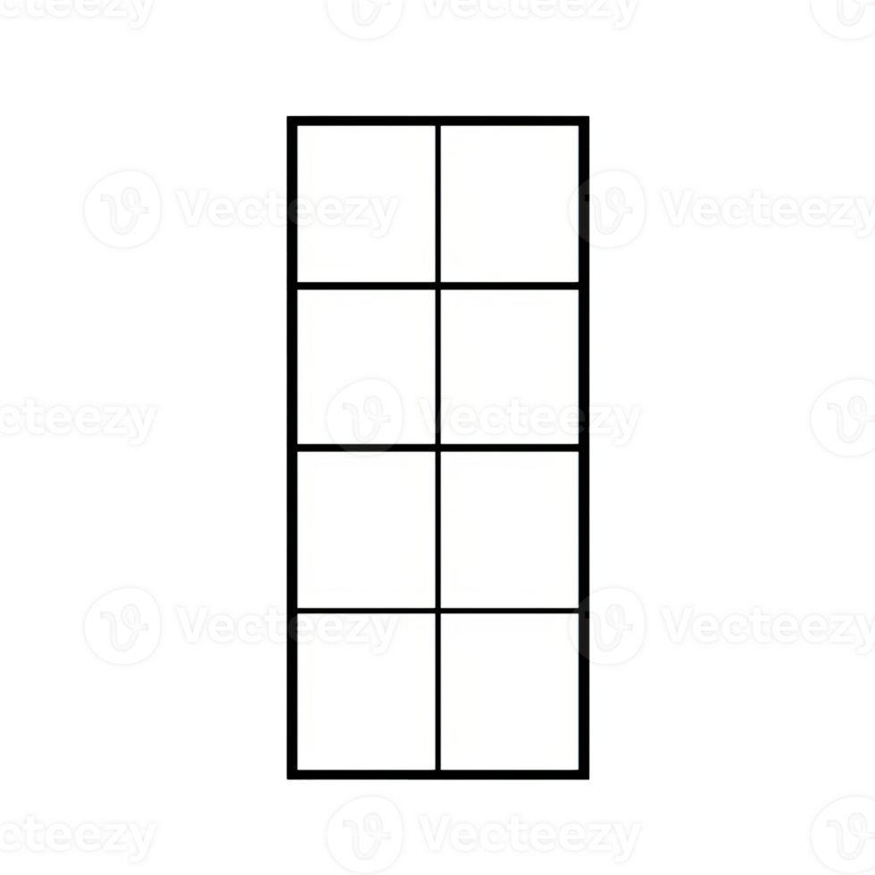 A black and white image of a window with four squares png