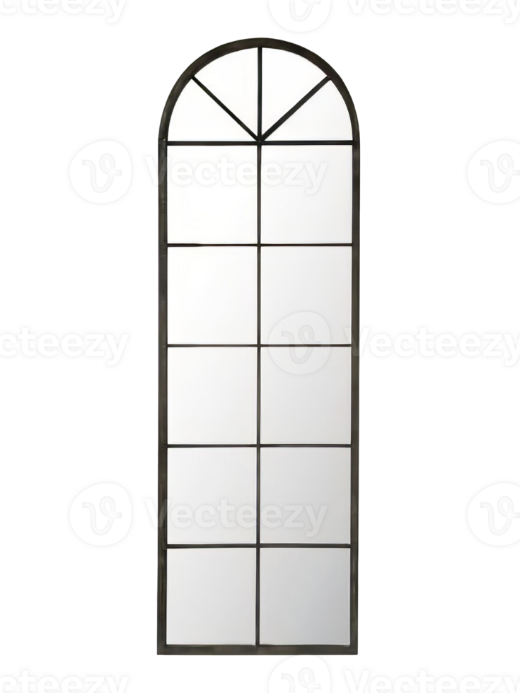 A large mirror with arched windows png