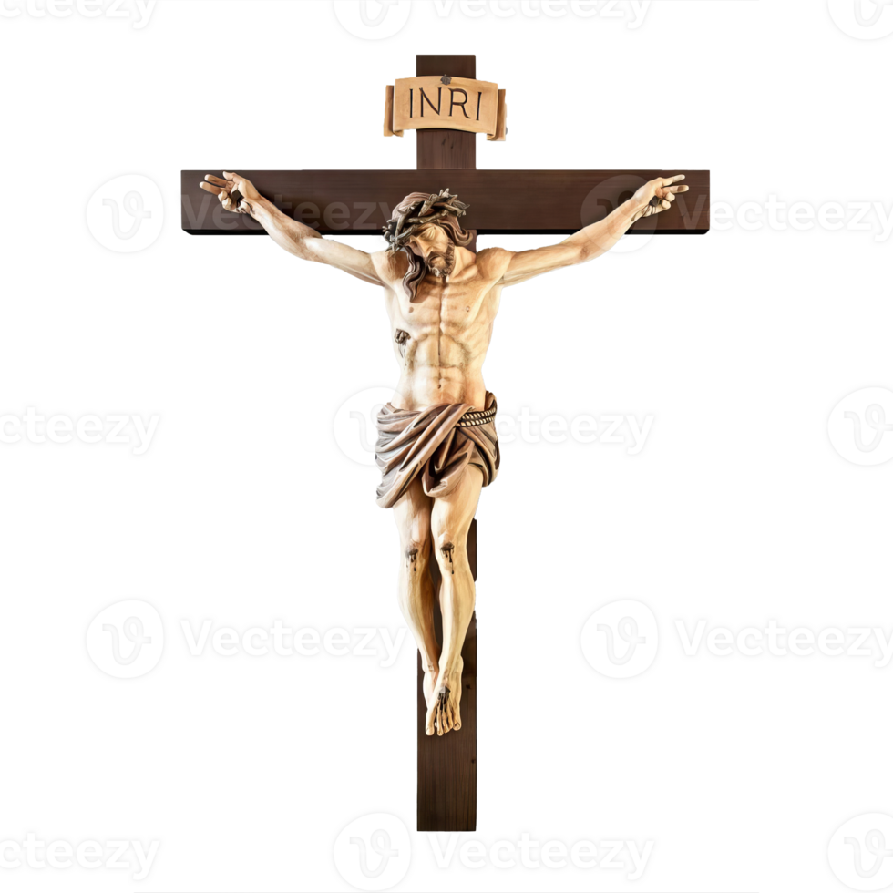 Crucifix Sculpture on Transparent Background png