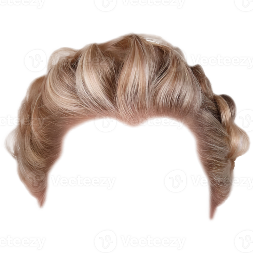 Blonde Wavy Hair on Transparent Background png