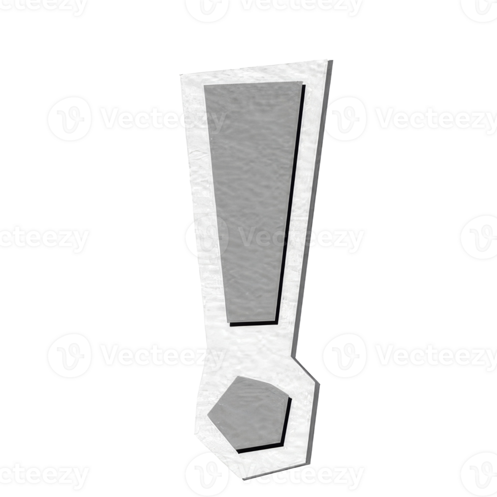 Exclamation Mark on Torn Paper with Transparent Background png