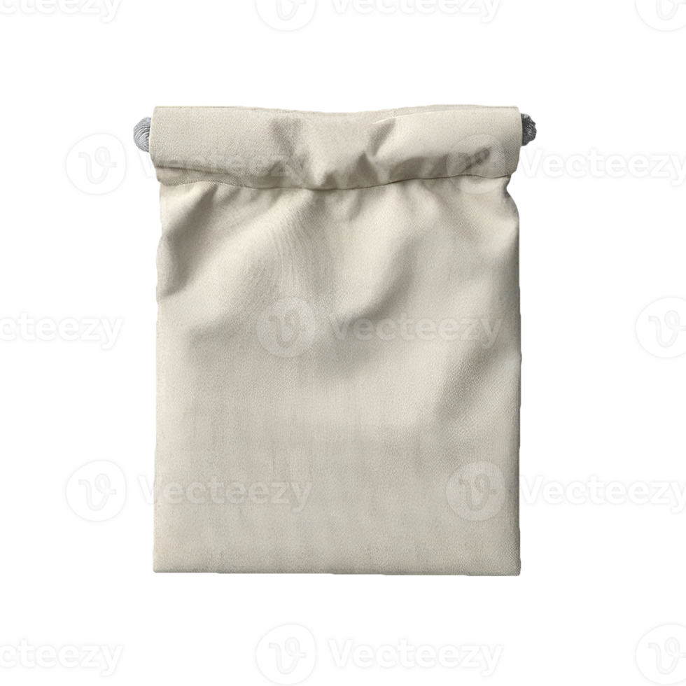Beige Drawstring Bag on Transparent Background png