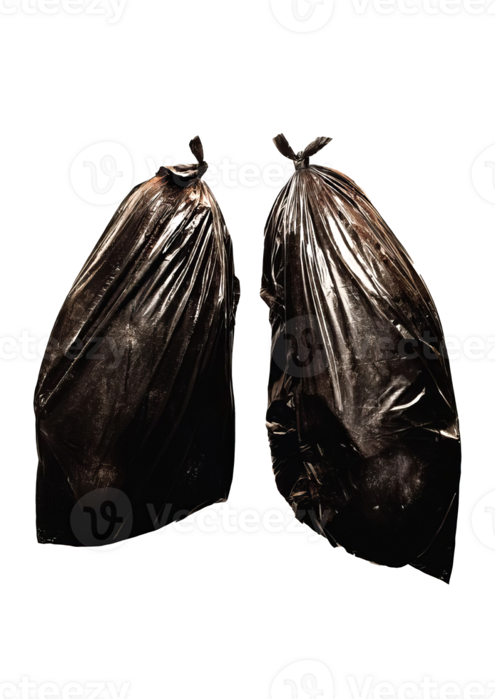 Black Trash Bag on Transparent png