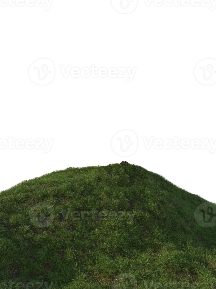 Lush Green Grass Hill on Transparent Background png