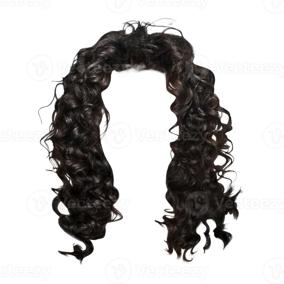 Long Wavy Brown Hair on Transparents Background png