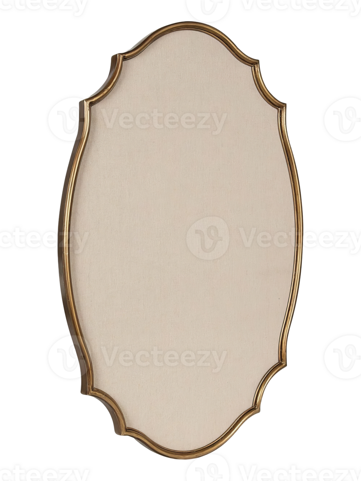 Elegant Gold-Framed Decorative Mirror on Transparent Background png