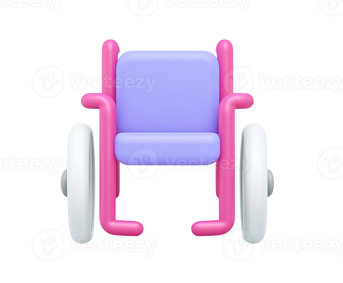 Hospital gurney stretcher 3D render icon. For patient transport in medical facilities or ER. Isolated transparent for emergency or hospital apps. png