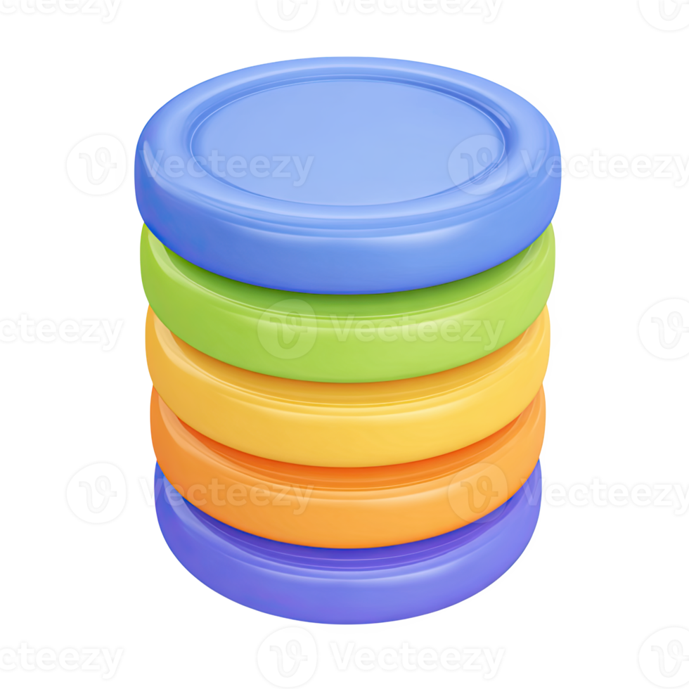 Vibrant 3D stack of coins icon. Represents currency, finance, investment, savings, economic value. Ideal for business or banking. Rendered visual, isolated. png