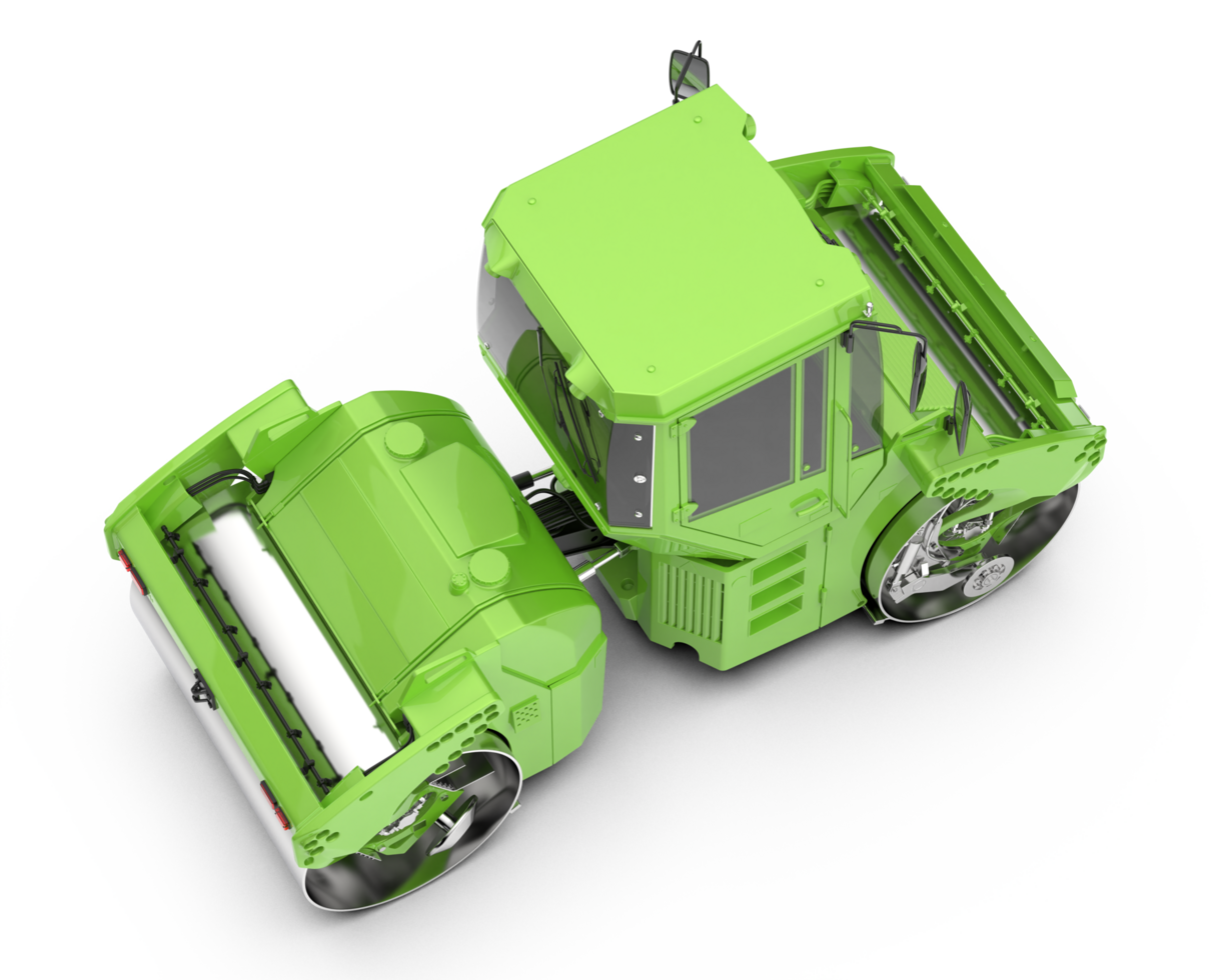 A green construction vehicle with a large wheel png