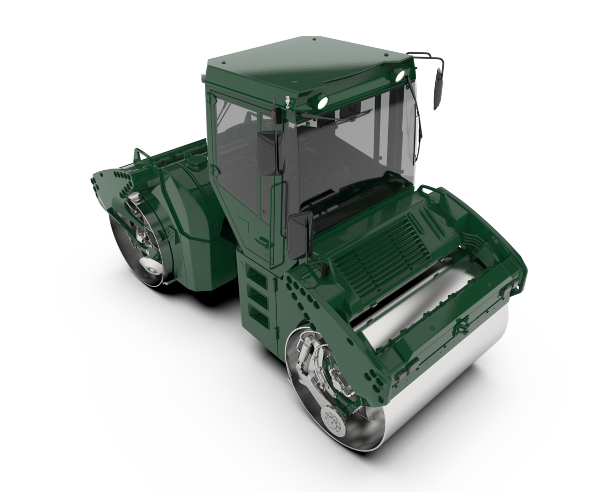 A green construction vehicle on a white background png