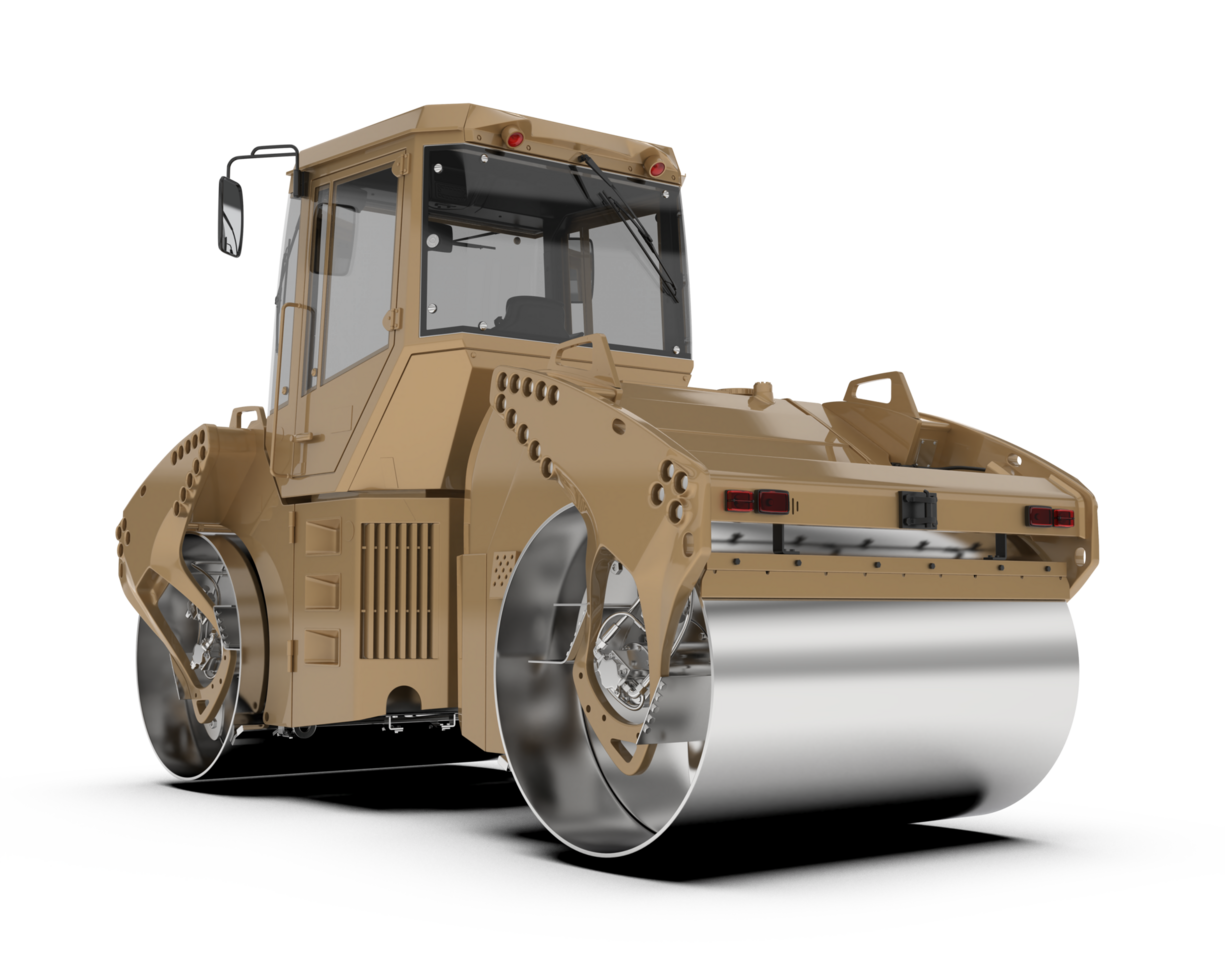 A large construction vehicle with a large wheel png