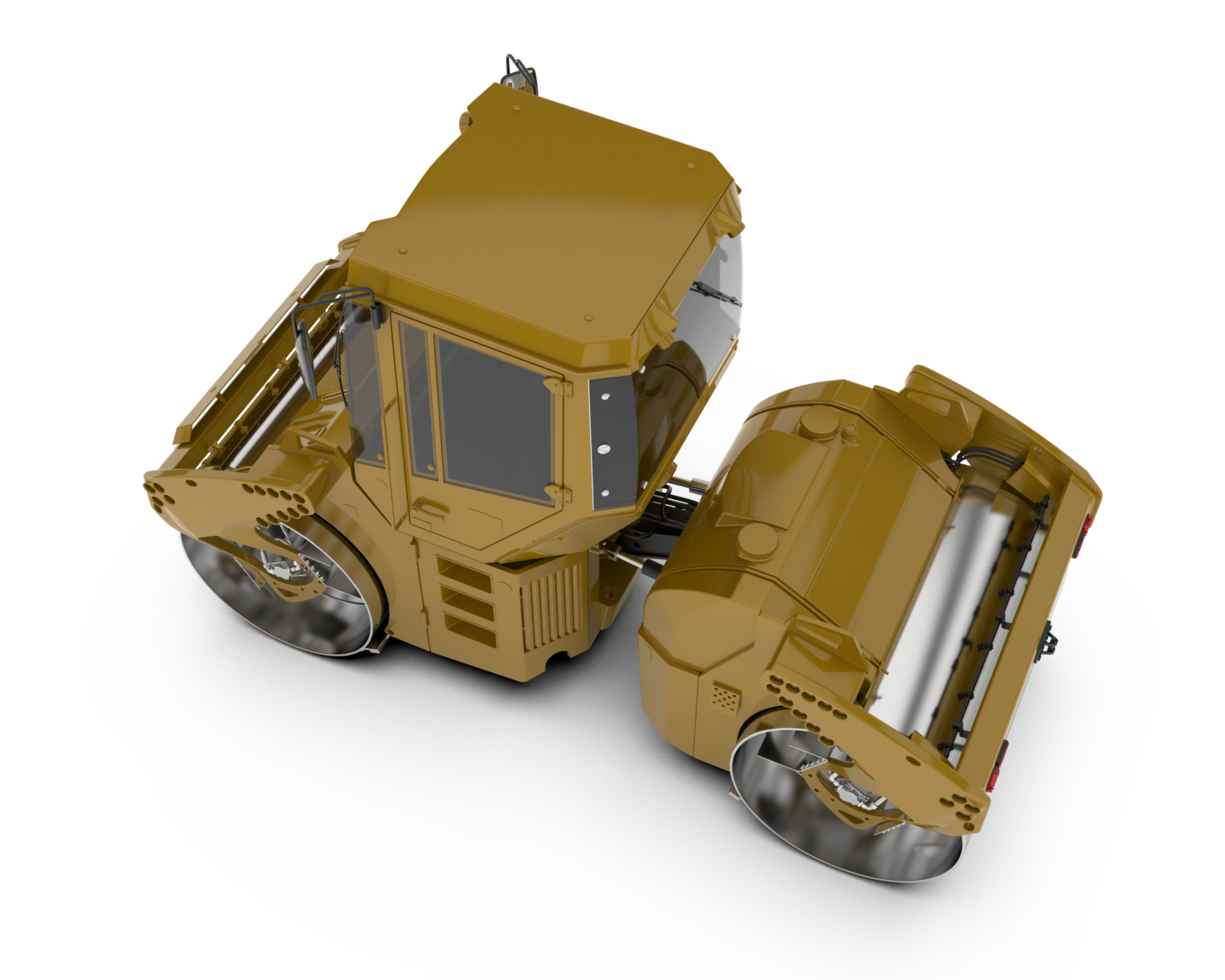 A yellow construction vehicle on a white background png